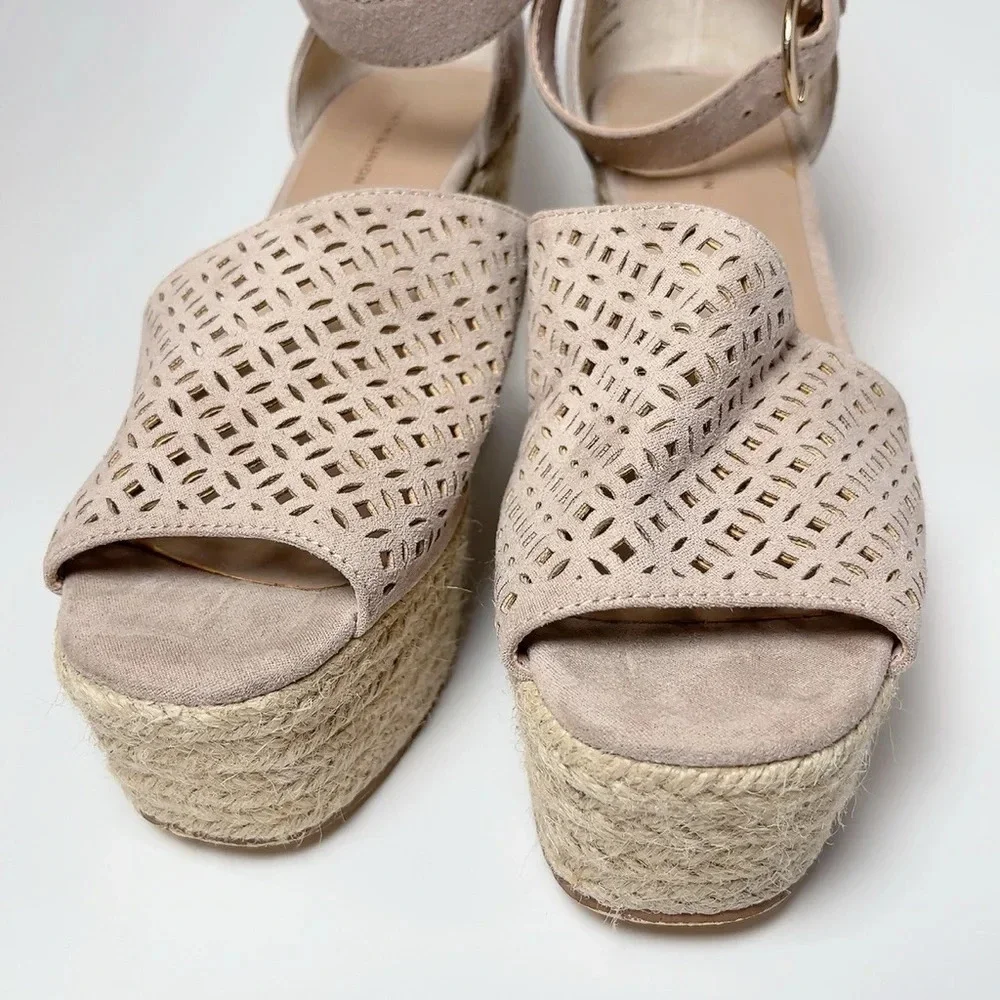 Nordstrom 14th Union Theryn Asymm Blush Pink Espadrille Wedge Sandal